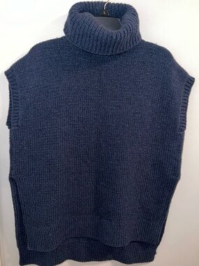 🔥 Jeffrey Dodd Cashmere Chunky Knit Sleeveless Turtleneck Pullover Sweater M